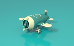 C4D制作卡通小飞机 · 模型+渲染